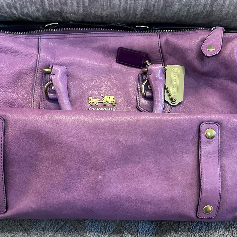 Coach purple satchel - gently used - Picture 2 of 8